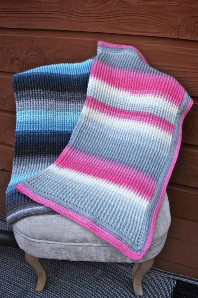 Aurora Skies Ribbed Crochet Baby Blanket pattern