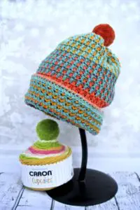 free crochet hat pattern with Caron Cupcakes
