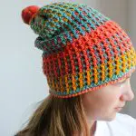 Crochet Hat looks Woven free crochet pattern