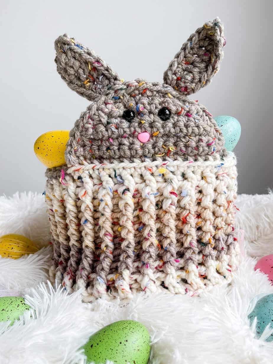 crochet bunny basket free crochet pattern