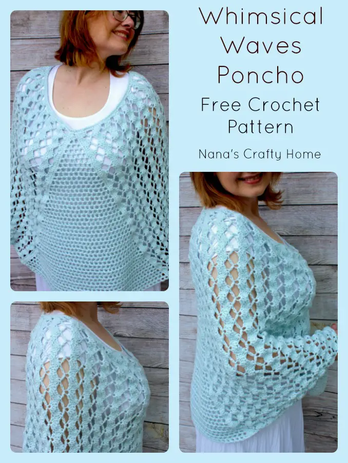Whimsical Waves Poncho a free crochet pattern