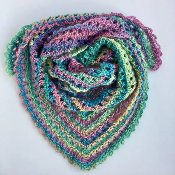 Candy Kisses Scarf free crochet pattern featuring Red Heart Unforgettable