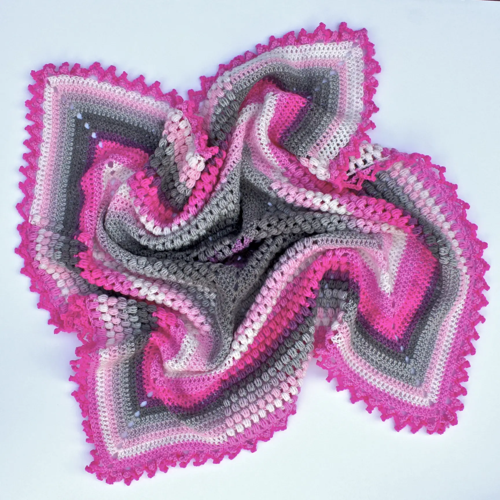 Pineapple of My Eye Blanket free crochet pattern featuring Lion Brand Mandala Baby