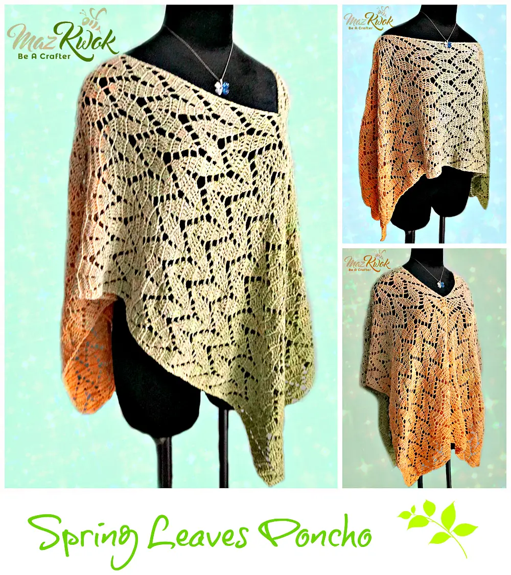 Spring Leaves Poncho by Be a Crafter