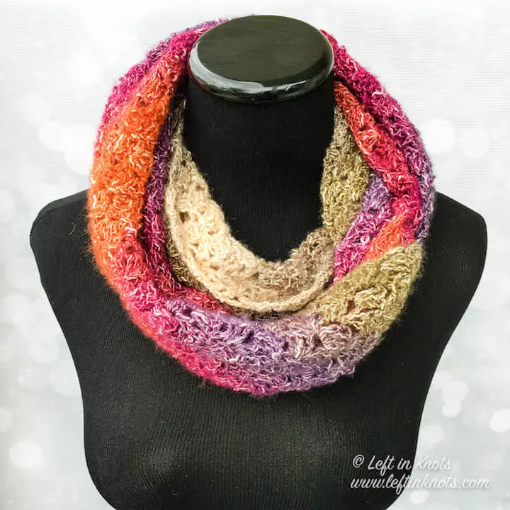 Eventide Infinity Scarf is a free crochet pattern by Left in Knots