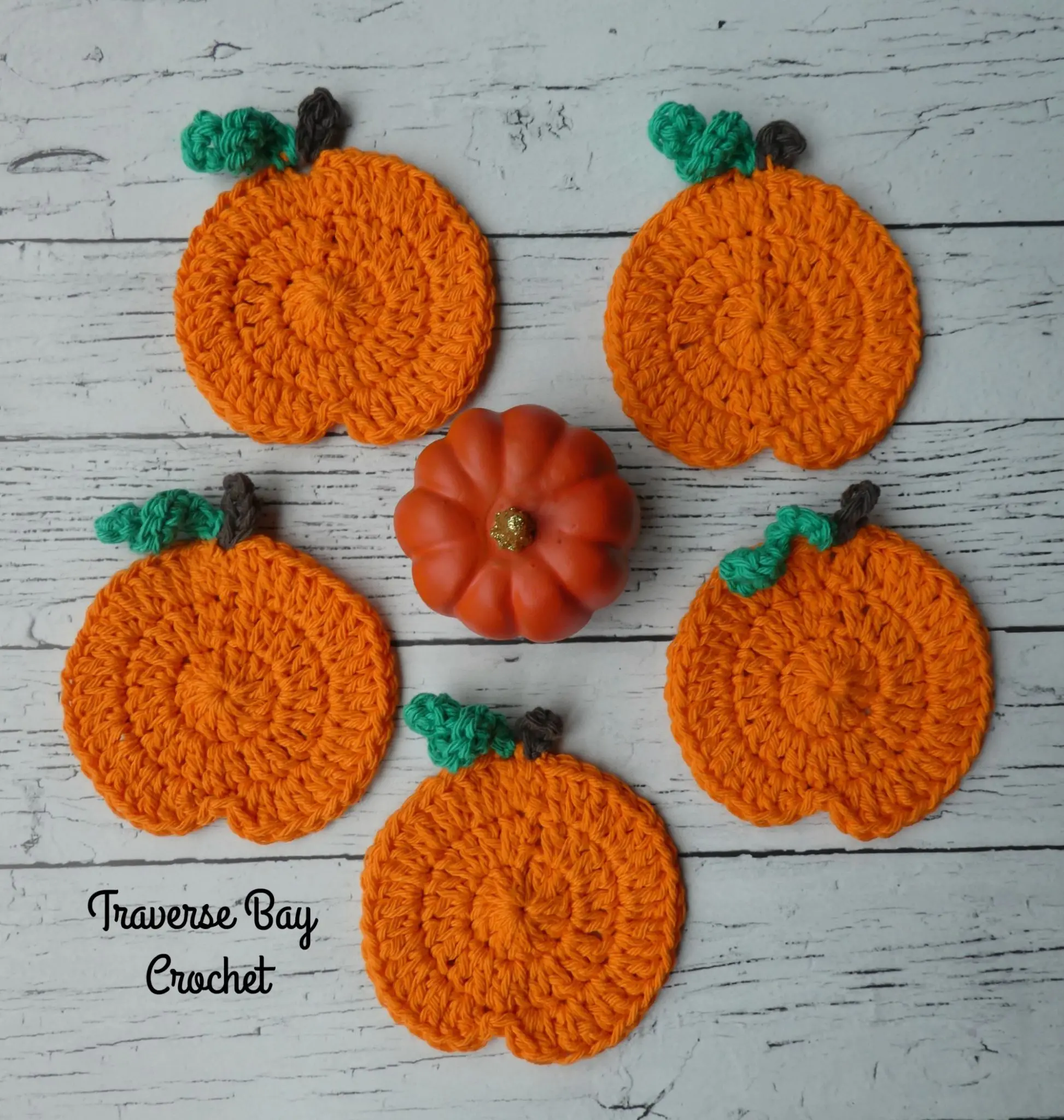 Pumpkin Coasters free crochet pattern