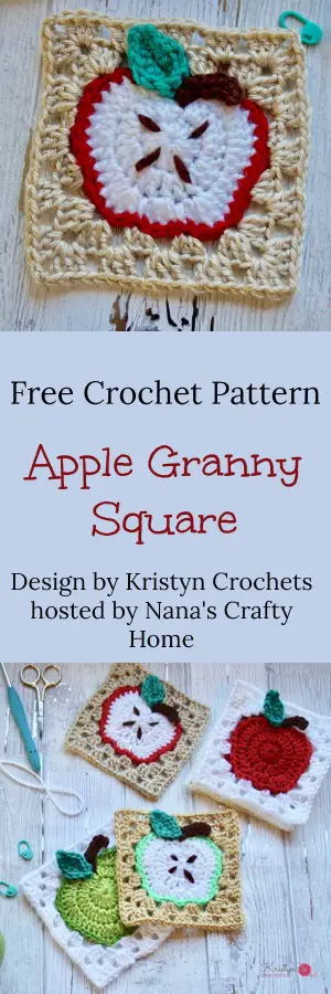Apple Granny Square a free crochet pattern