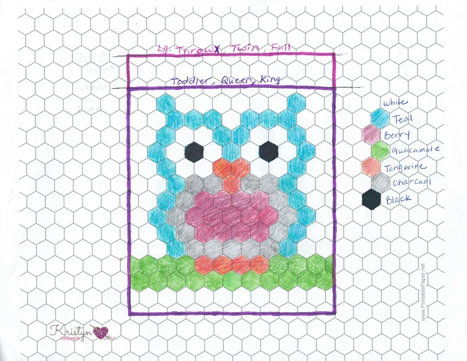 Night Owl Hexagon Blanket a free crochet pattern
