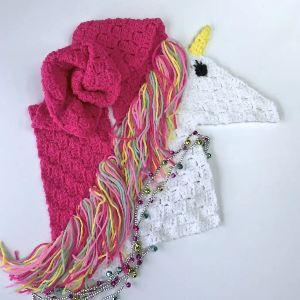 Unicorn Scarf C2C free crochet pattern