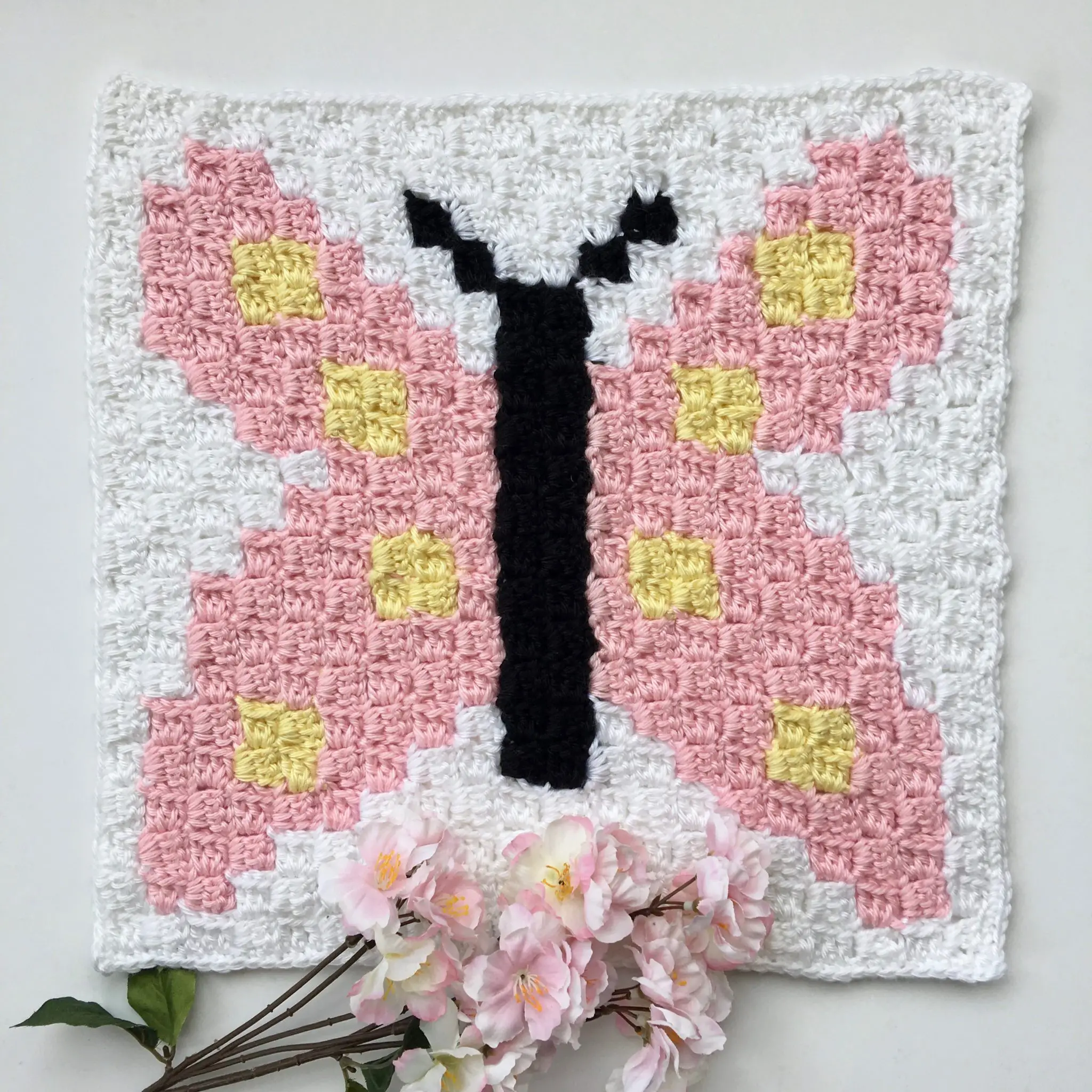 Butterfly C2C Square Easter Blanket Graphgan Crochet a Long Part 1