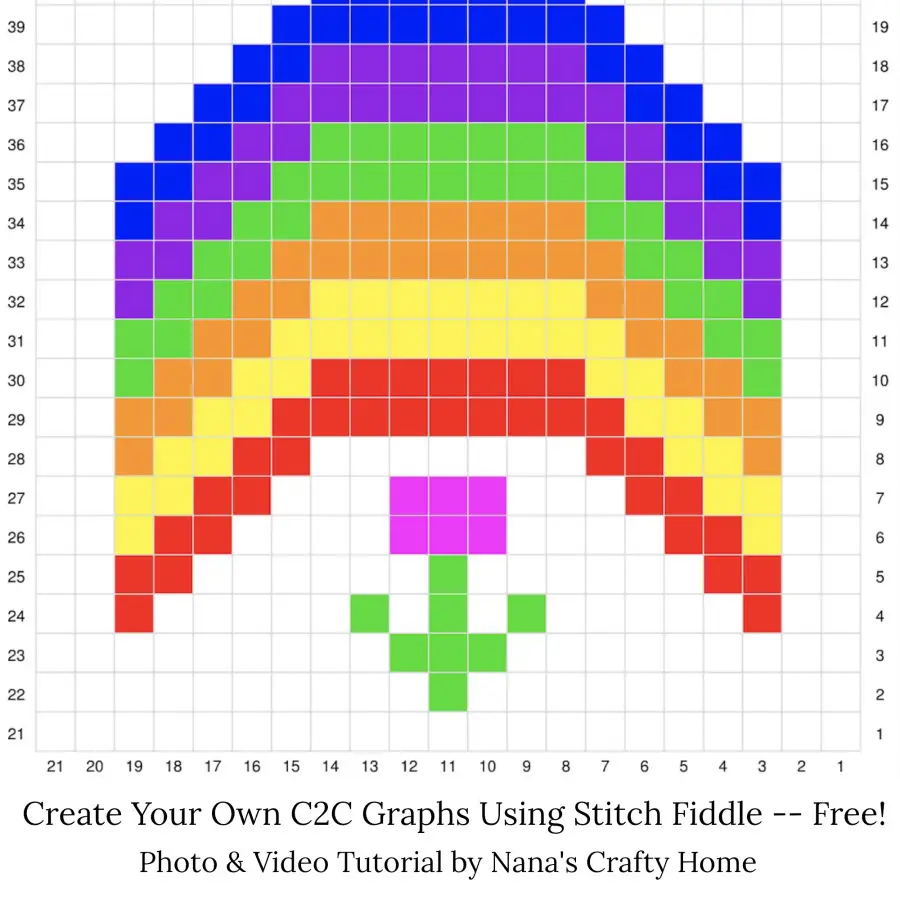 Create Your Own C2C (Corner to Corner) Graphs using Stitch Fiddle Photo & Video Tutorial