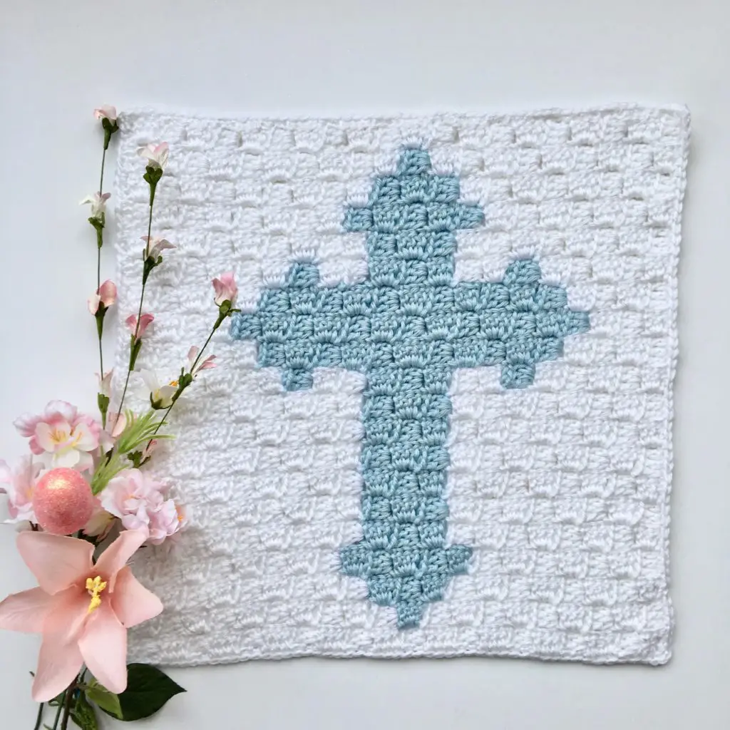 Cross C2C Square Easter Blanket Graphgan Crochet a Long