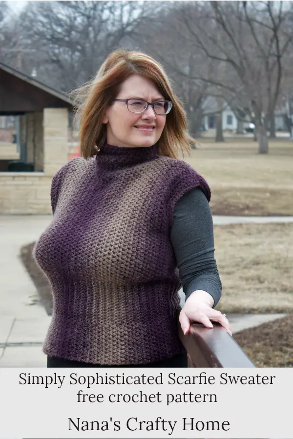 Simply Sophisticated Scarfie Sweater free crochet pattern