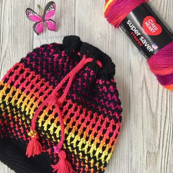 Butterfly Wings Bucket Bag Free crochet pattern