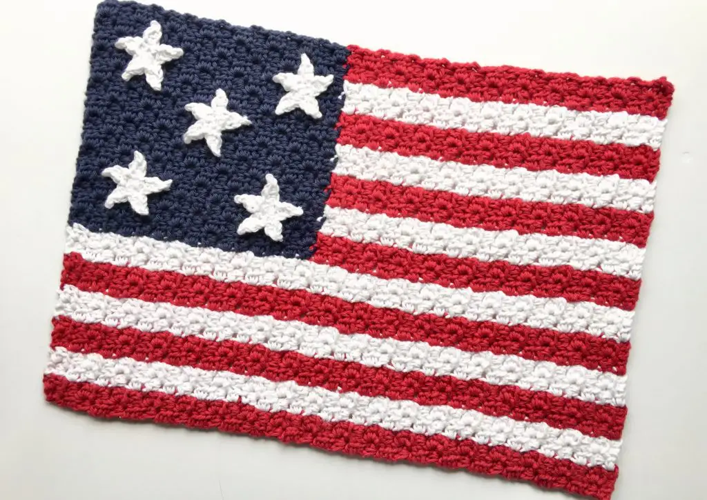 American Flag Placemat C2C Free Crochet Pattern
