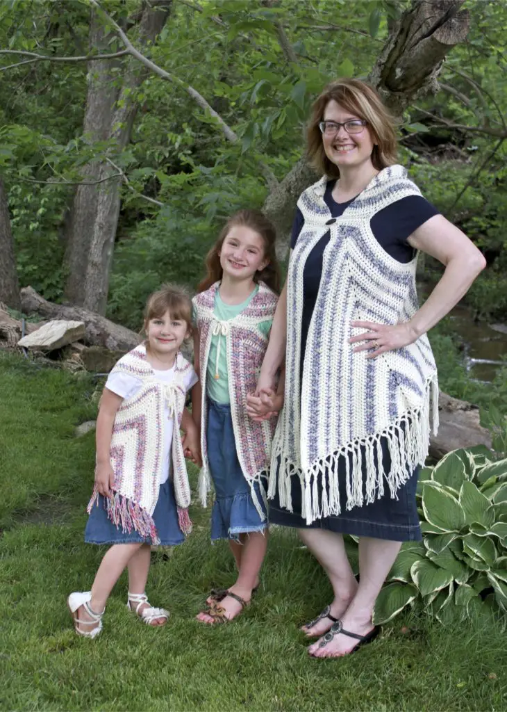 Boho Vest Triangle Trio Child Sizes Free Crochet Pattern