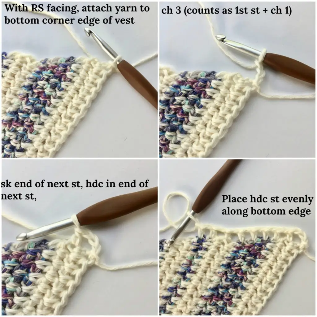 Triangle Trio Boho Vest free crochet pattern Edge Process Shots