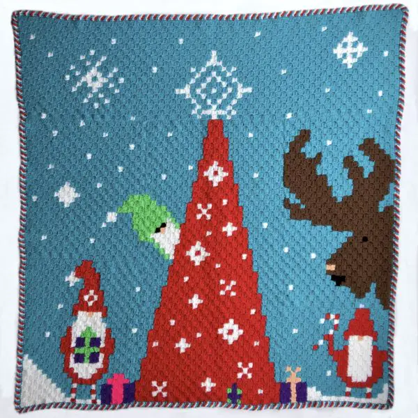 Gnome for Christmas Crochet a Long C2C Blanket free crochet pattern
