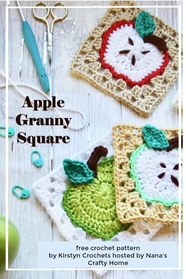 Apple Granny Square a free crochet pattern