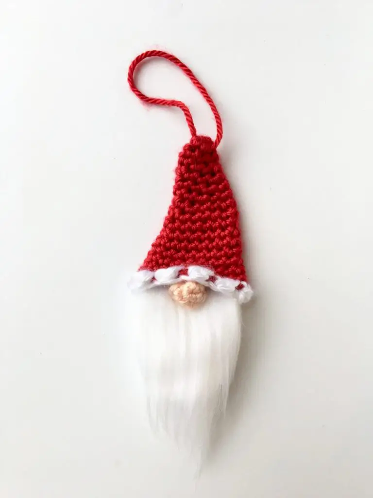 Santa Gnome Christmas Ornament free crochet pattern