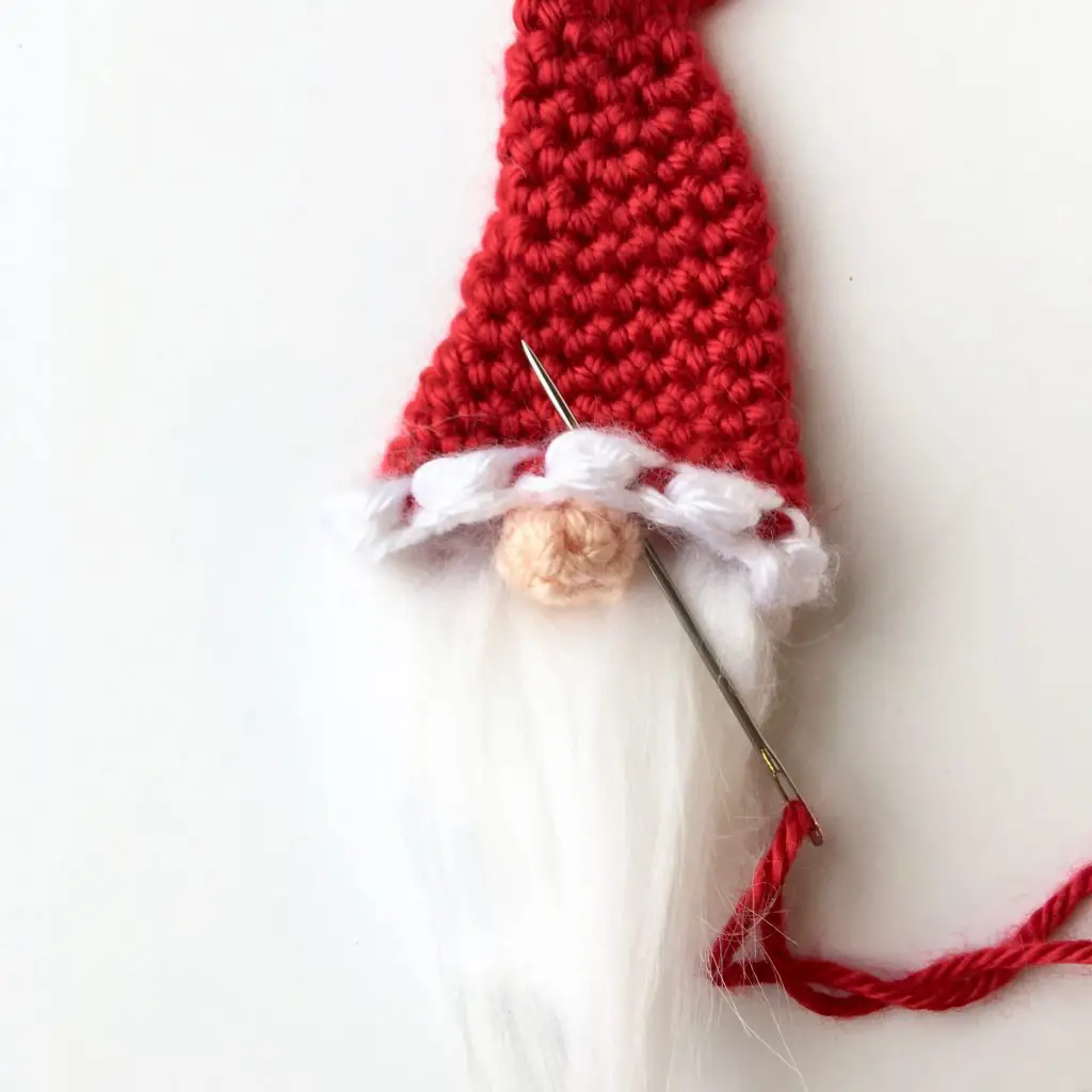 Santa Gnome Christmas Ornament free crochet pattern
