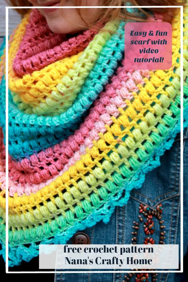 Easy Triangle Scarf free crochet pattern Spring Me Forward Scarf