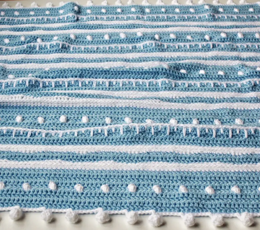Stitch Sampler Winter themed blanket free crochet pattern
