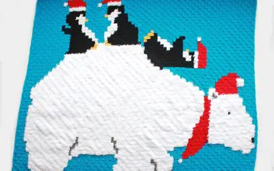 Polar Bear & Penguin C2C Graphgan Blanket Free Crochet Pattern