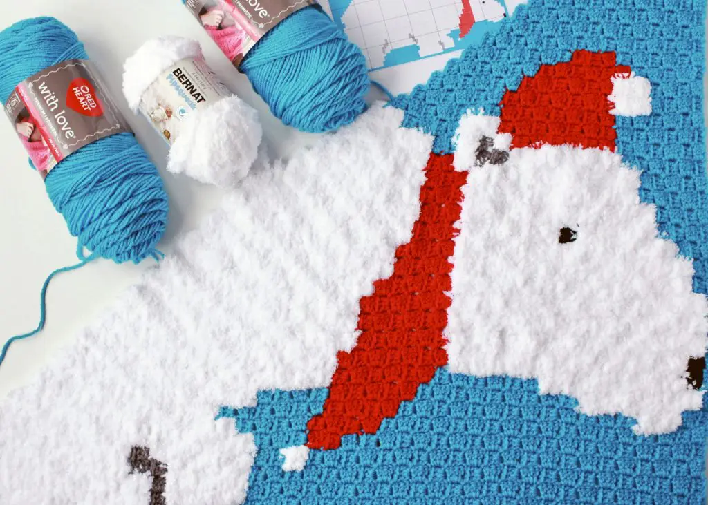 Polar Bear Penguin Pals C2C Graphgan Blanket free crochet pattern