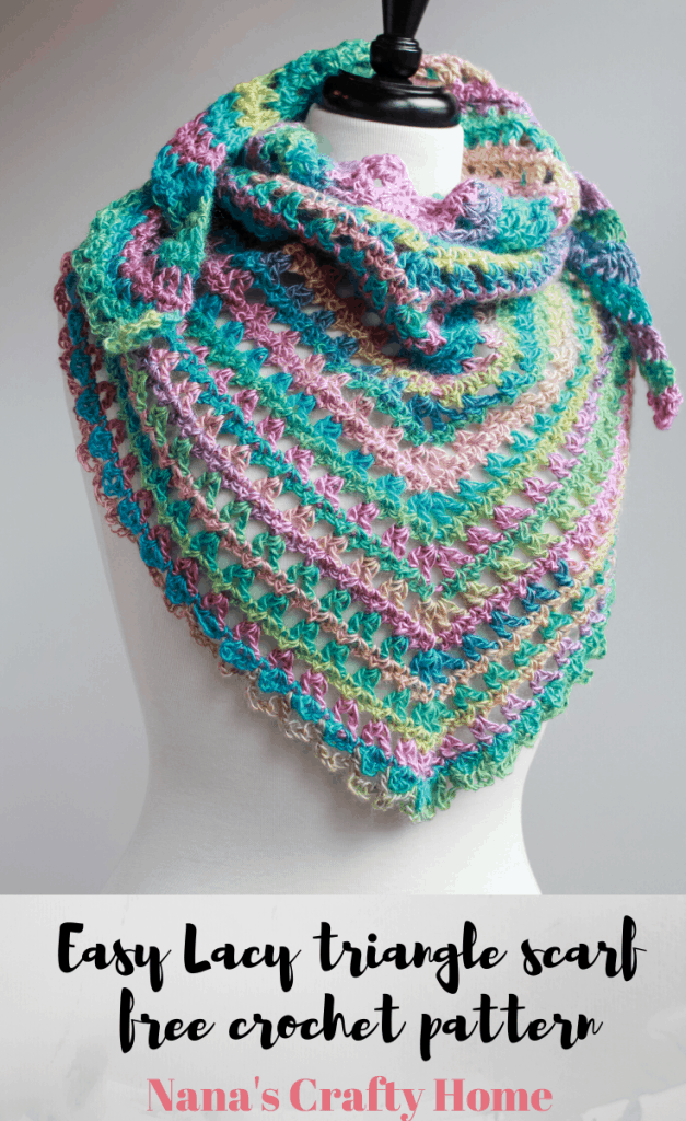 easy lacy candy kisses triangle scarf free crochet pattern