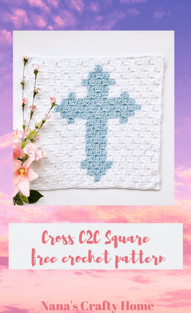 Cross C2C Square free crochet pattern
