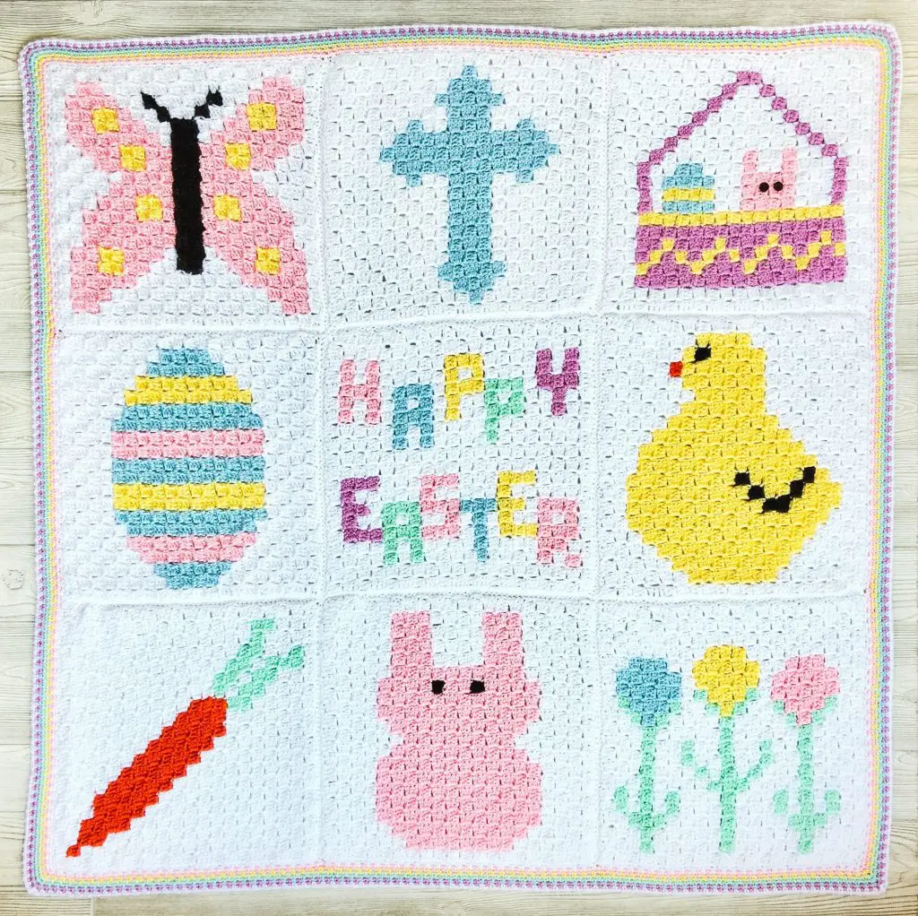 Easter C2C Blanket free crochet pattern