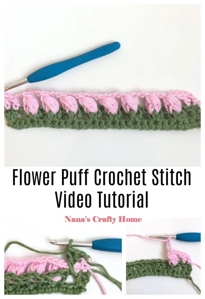 Flower Puff Crochet Stitch Collage