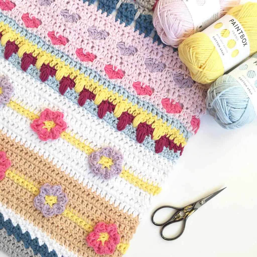 Stitch Sampler Blanket Spring Rhapsody Blanket free crochet pattern CAL announcement