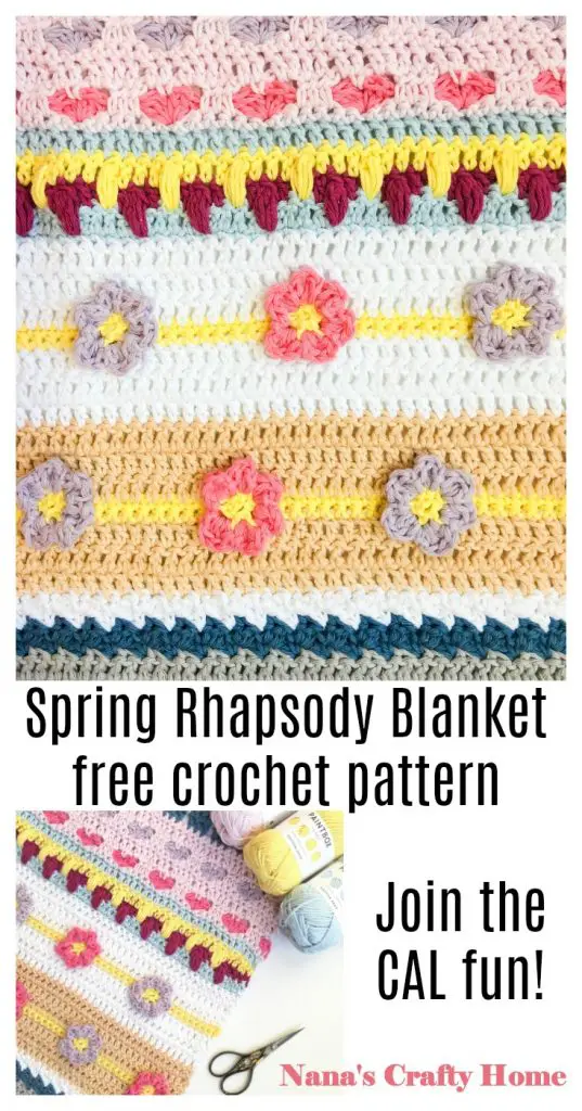 Spring Rhapsody Stitch Sampler Blanket CAL free crochet pattern Part 1
