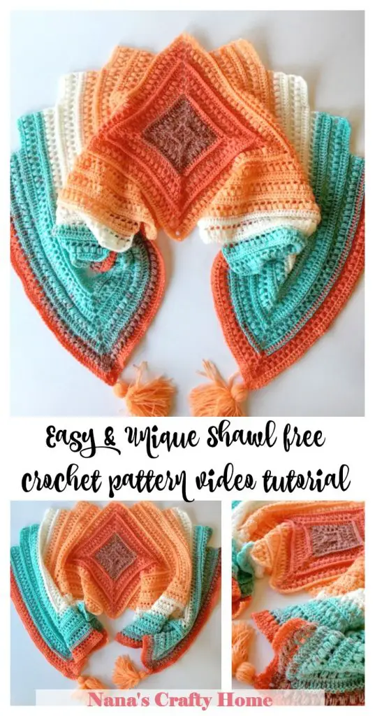 Wrap me in Sunshine Shawl free crochet pattern video tutorial