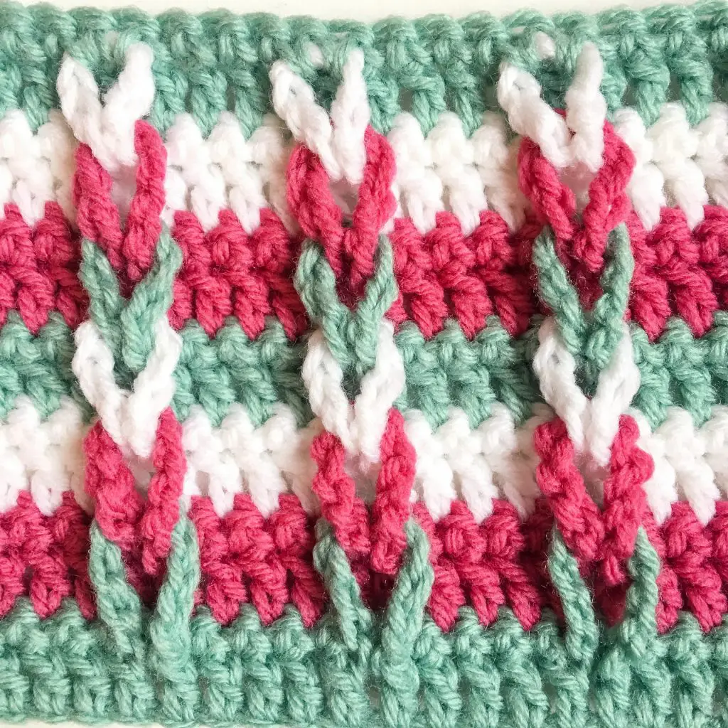 Braided Loops Crochet Stitch close up
