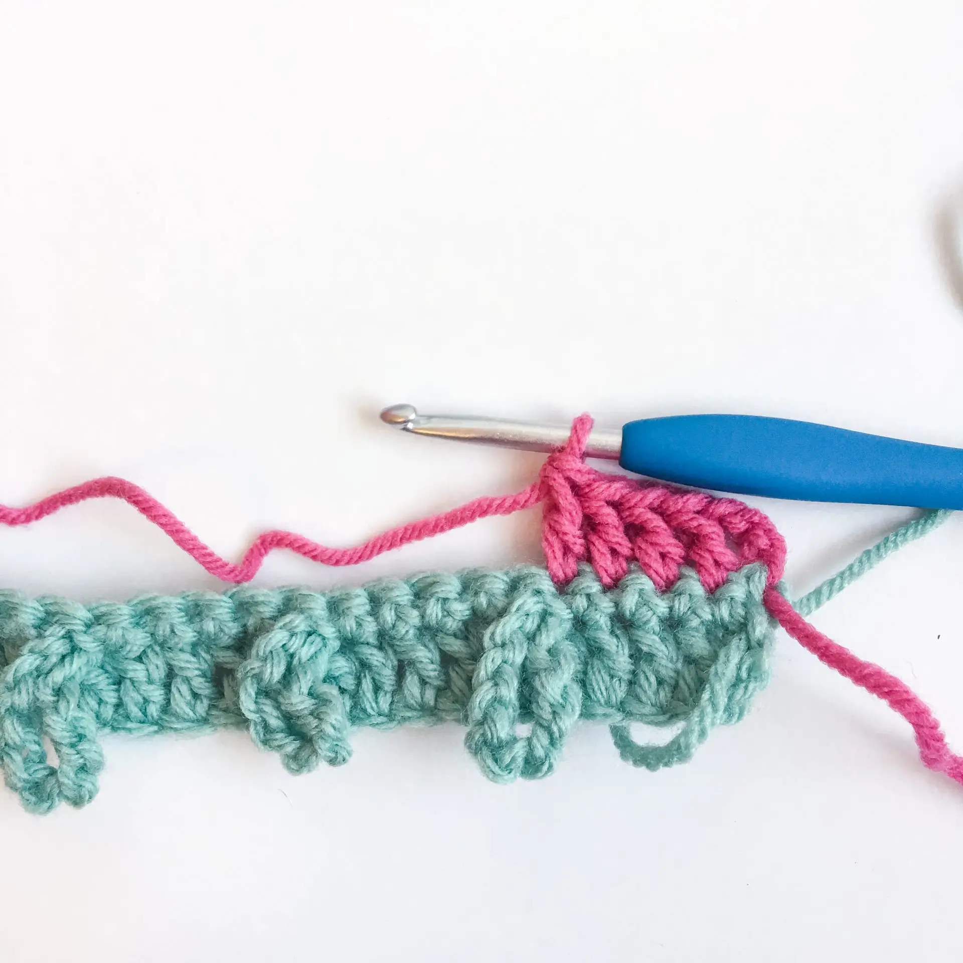 Braided Loops Crochet Stitch Row 3 beginning