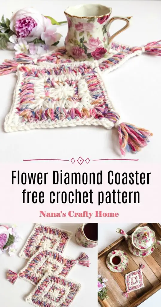 Flower Diamond Coaster Pinterest collage