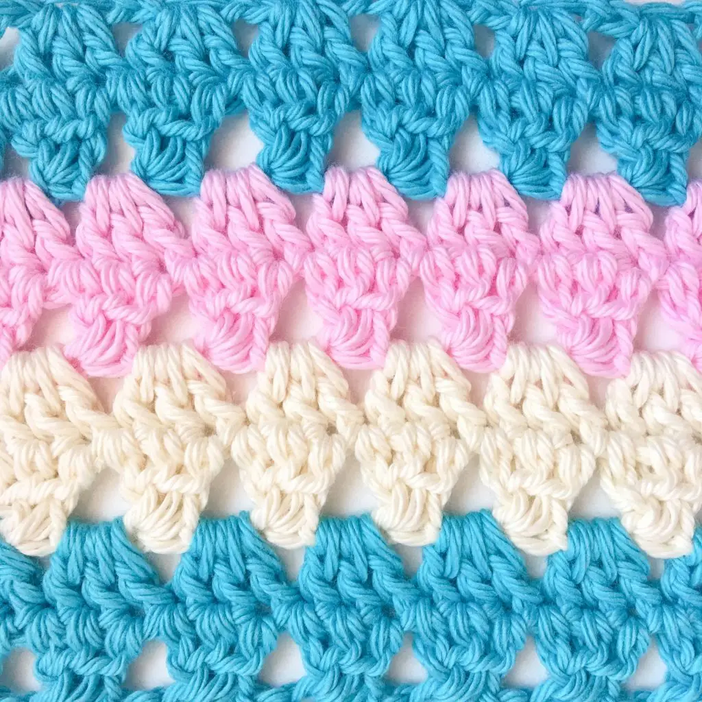Granny Triangle Crochet Stitch close up