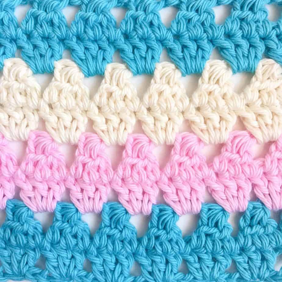 Granny Triangle Crochet Stitch close up