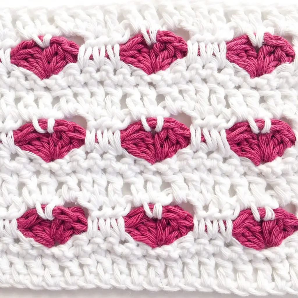 Heart Crochet Stitch close up