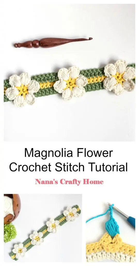 Magnolia Flower Crochet Stitch Tutorial Pinterest
