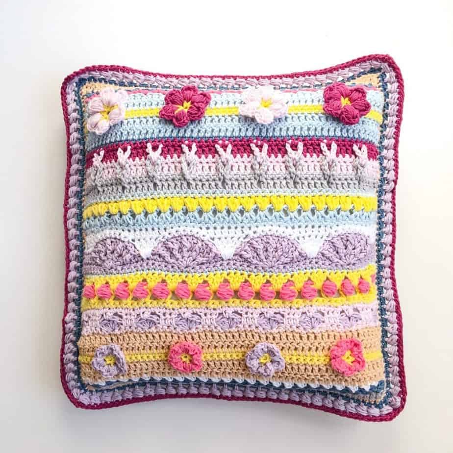 Stitch Sampler Spring Rhapsody Pillow insert pillow flat