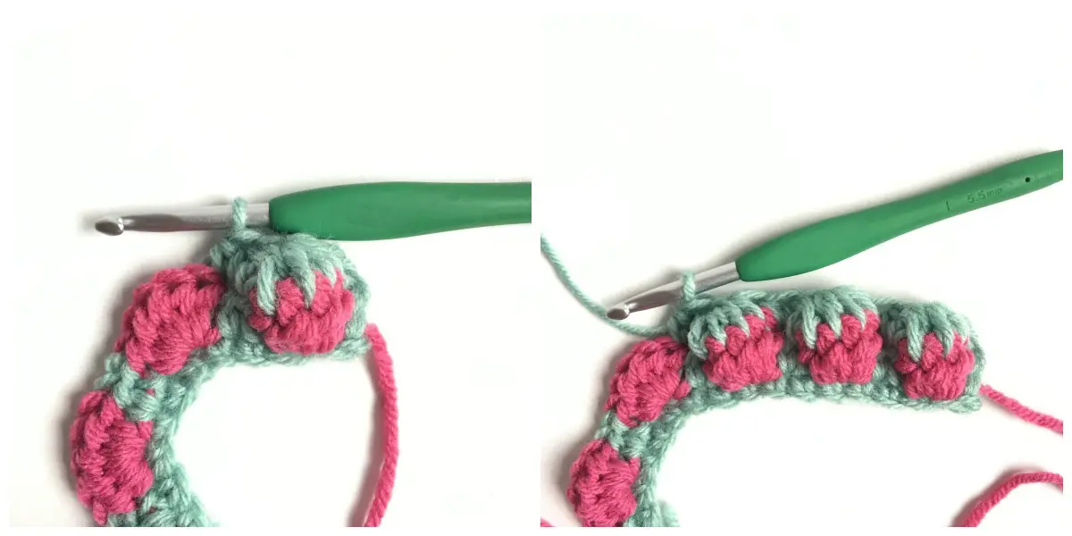 Strawberry Crochet Stitch Row 3 continued