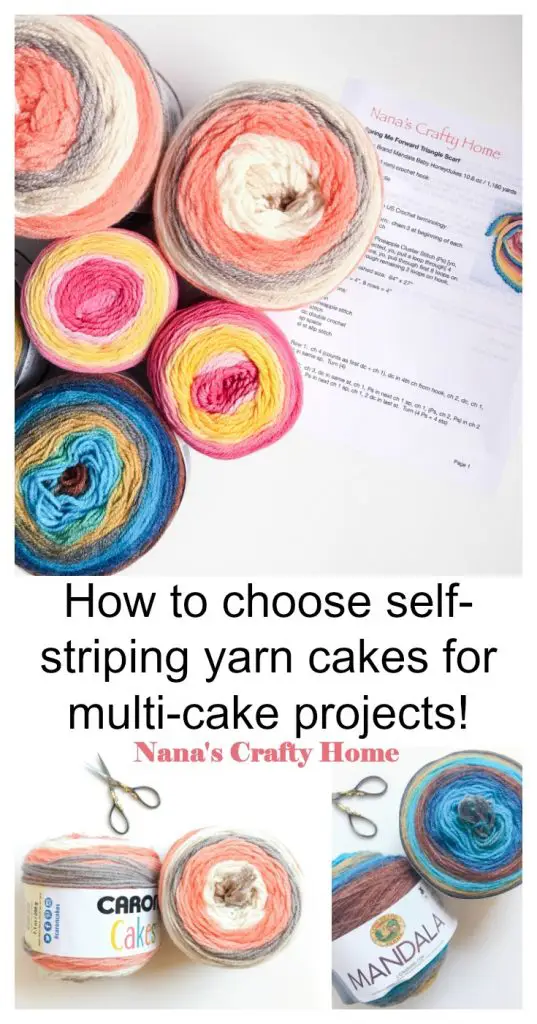 Choose self-striping yarn cakes multi cake projects Caron Cakes Pinterest