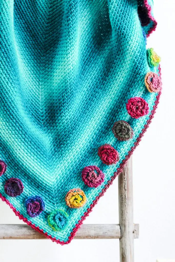 Flower Meadow Blanket free crochet pattern close up