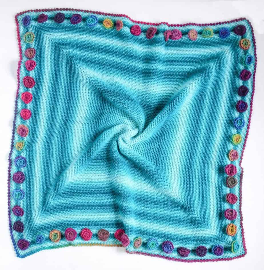 Flower Meadow Blanket free crochet pattern flat