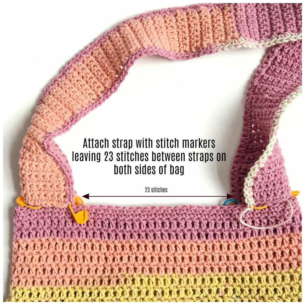 Gathering Rosebuds Market Bag free crochet pattern attach straps instruction