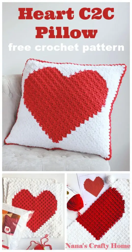 Heart C2C Pillow Pinterest collage